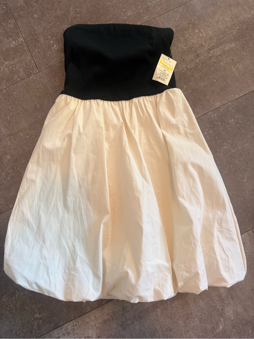 a new day Black and White Strapless Bubble Dress